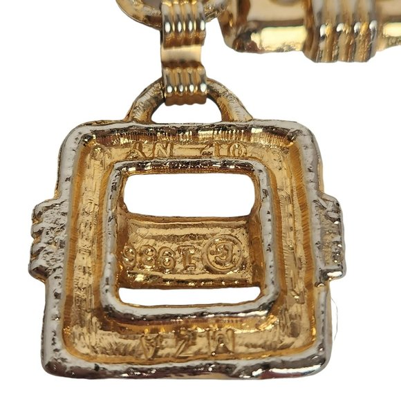 Vintage 1986 MZA of NY Gold Metal Statement Belt 37-3/4" L x 1-1/2" W - Picture 5 of 15